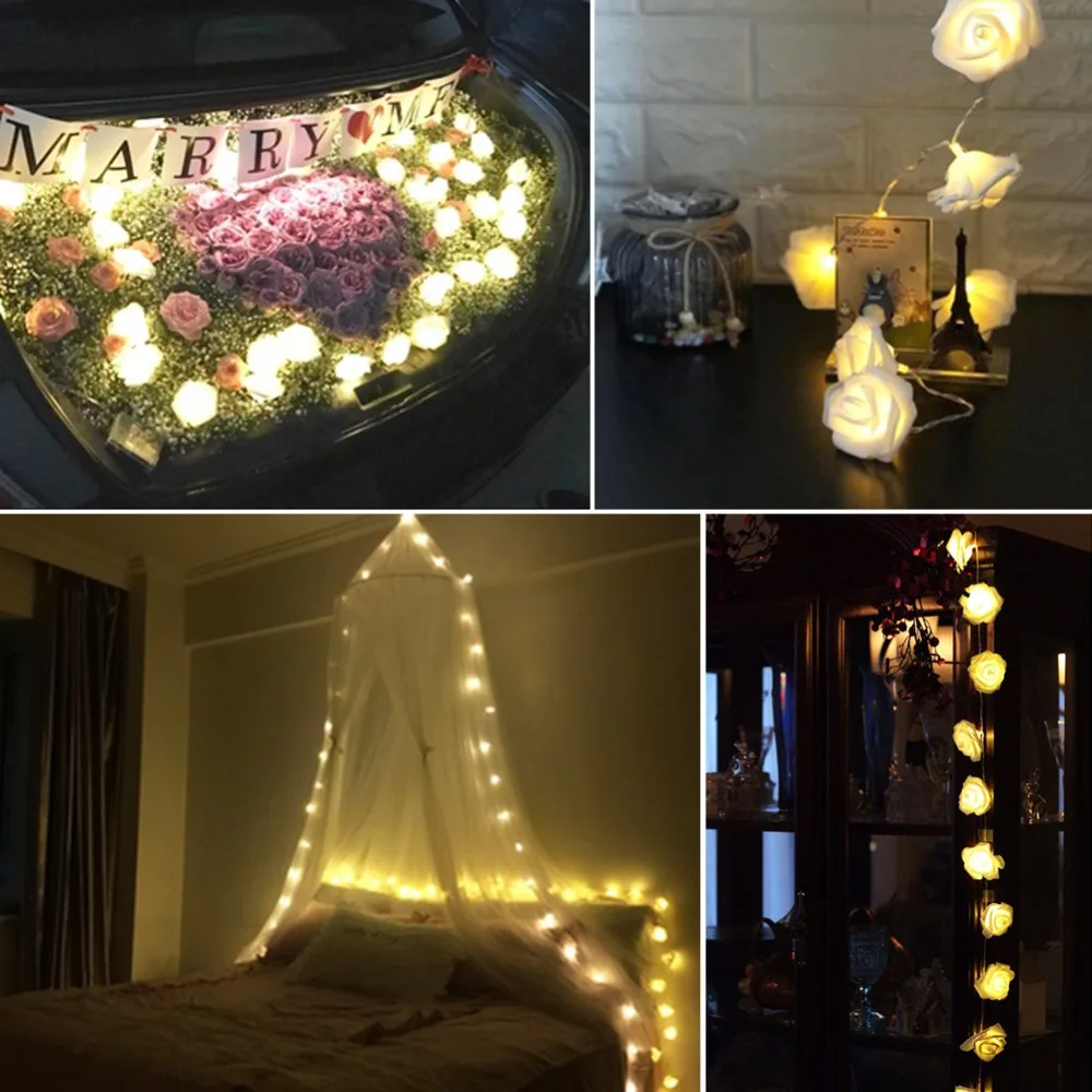 

Rose Flower Garlands LED String Light Indoor Multicolor Home Battery LED Fairy Light Proposal Wedding Valentine's Day Decoration