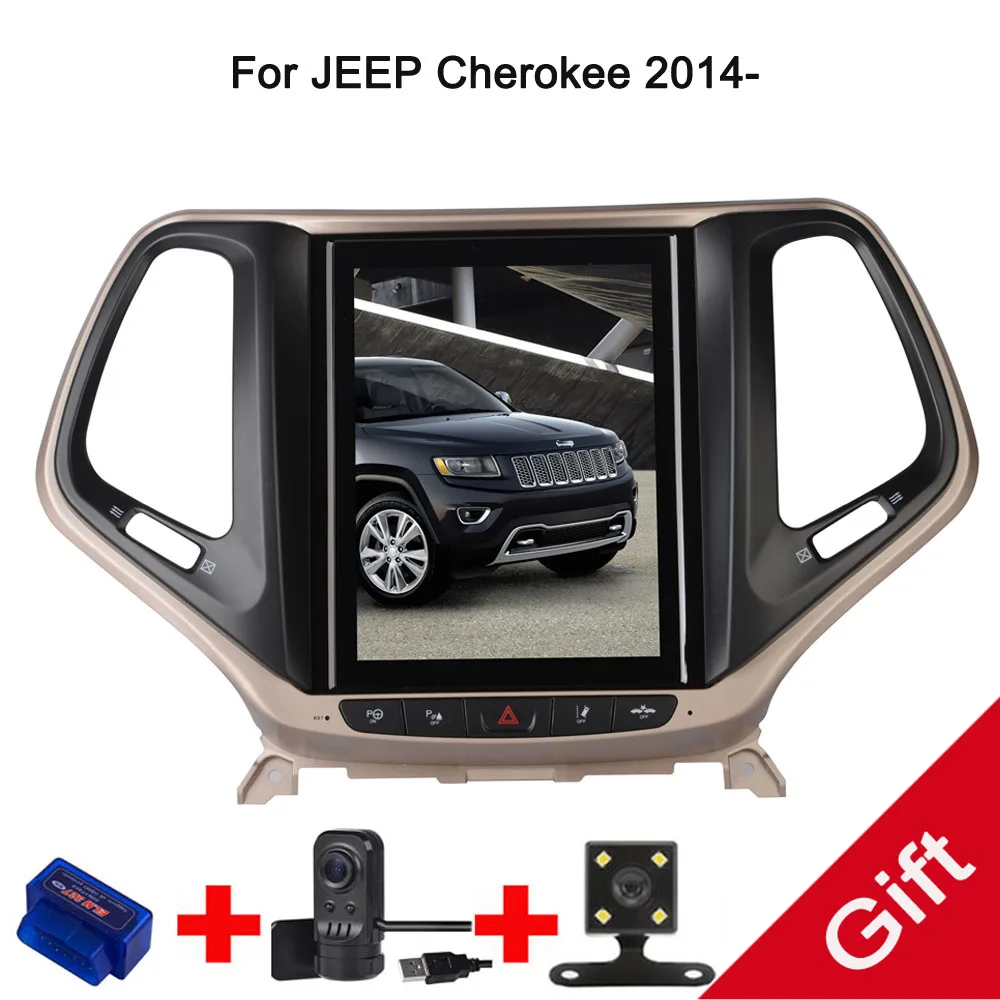 10 4 &quotTesla Тип Android Fit JEEP Cherokee 2014 2015 2016 2017 2018 dvd-плеер автомобиля навигация gps радио |