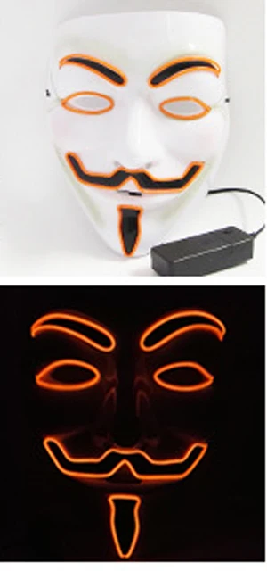 orange Светодиодный шлем маска DIY EVA DJ Marshmallow EL Wire cosplay Prop маска для Хэллоуина маска для всего лица для косплея реквизит для Хэллоуина вечерние барные маски - Цвет: orange