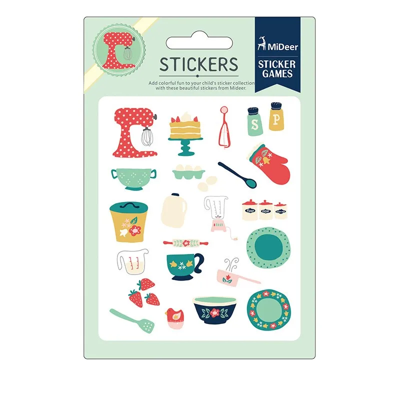Kitchen series Дети Мини Красочный мультфильм тема DIY мини-наклейка игрушка Kinder Garten классический подарок игрушки - Цвет: Kitchen series