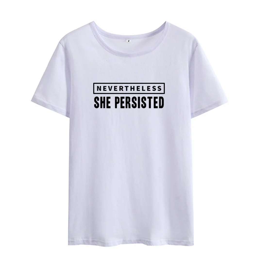 Тем не менее Женская хипстерская футболка из хлопка с надписью и коротким