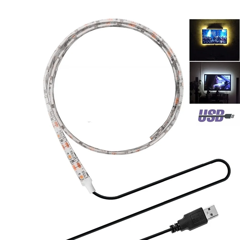 Гибкий USB led ночник ТВ Подсветка RGB Светодиодные ленты Диодная лента с пультом дистанционного управления, комплект ночного освещения лампы м, 1 м, 2 м, 3 м, 4 м, 5 м