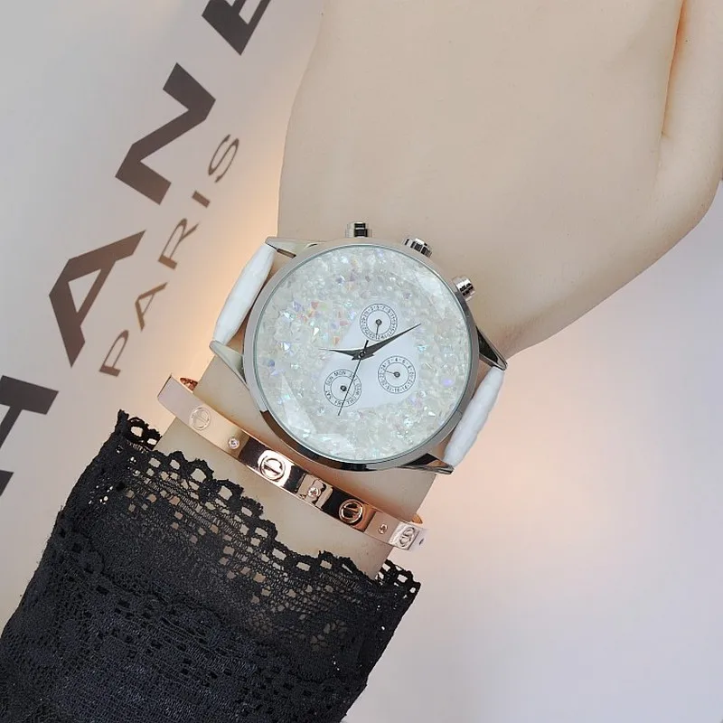 Часы наручные женские кварцевые с кожаным ремешком и бриллиантами|mujer|mujeres topsmujer