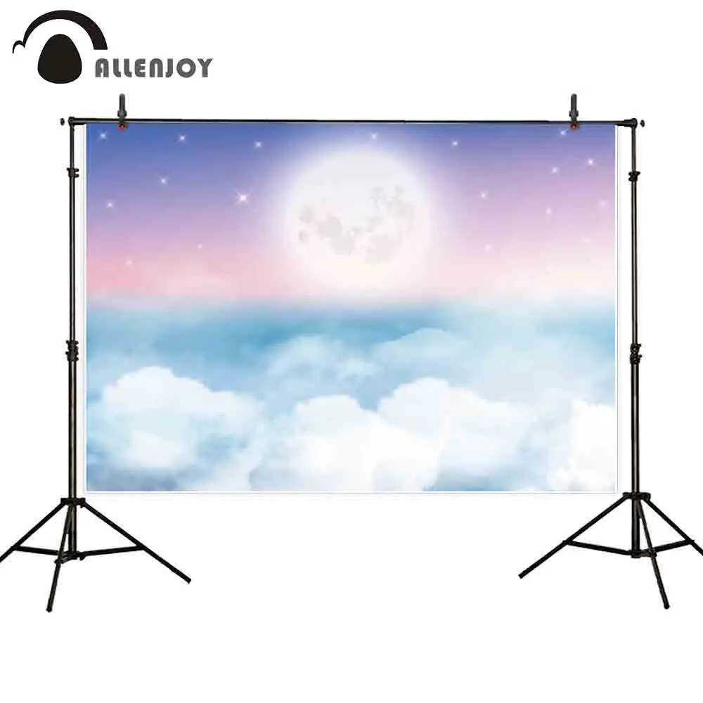 Allenjoy фоны для фотосъемки с облаком луной звездами фиолетовым розовым небом