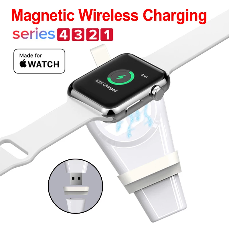 Зарядное устройство для Apple Watch быстрая Беспроводная Магнитная Зарядка USB серии 4 3