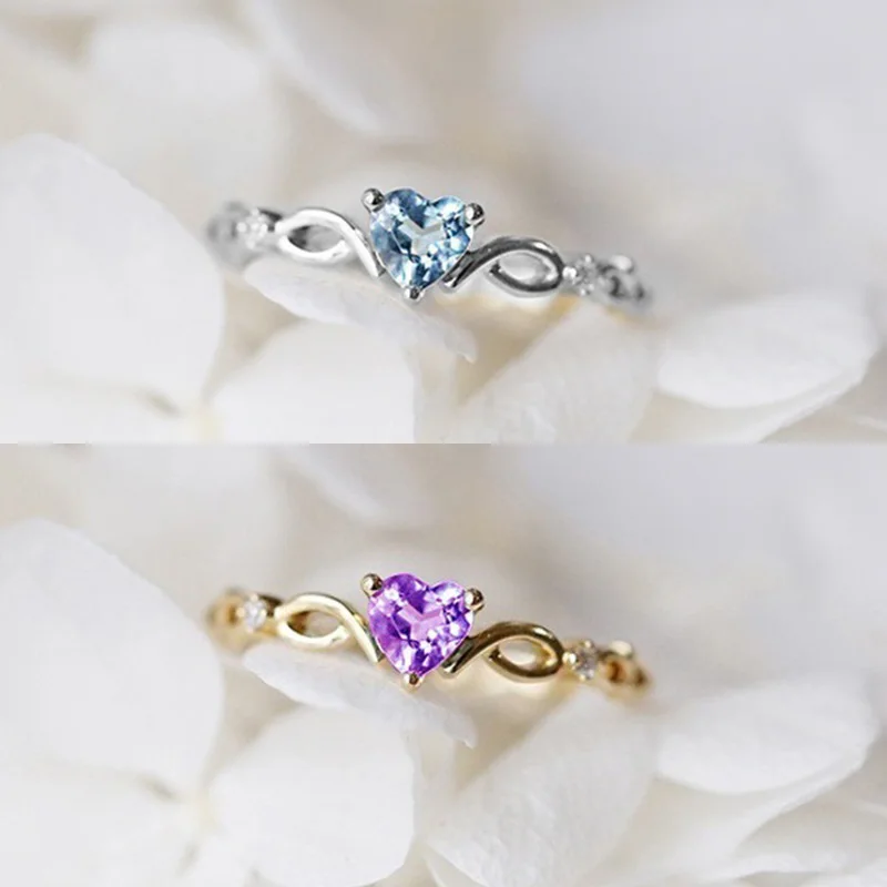 Изысканный Золотой/Серебряный цвет элегантный хрустальный палец женское сердце