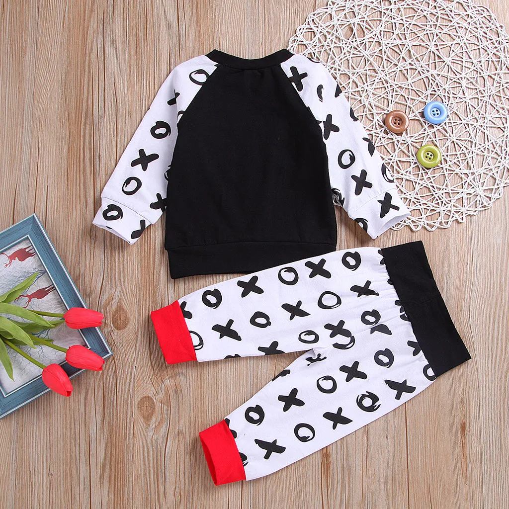 Newborn Infant Baby Girl Boy Heart T shirt Tops Pants Clothes Valentine Set New Arrival Dropshipping |