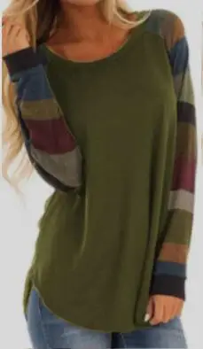 

classical patchwork color block long sleeve t-shirt new style o-neck spring xxl autumn slim basic female tops tee