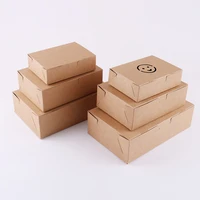 50pcs disposable kraft paper fried chicken wings popcorn dessert storage box takeout box candy fruit packaging boxes