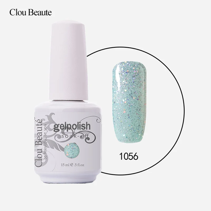 Clou Beaute 15 мл УФ гель для ногтей модный тренд цвета лаки для ногтей гель лак для ногтей - Цвет: 1056