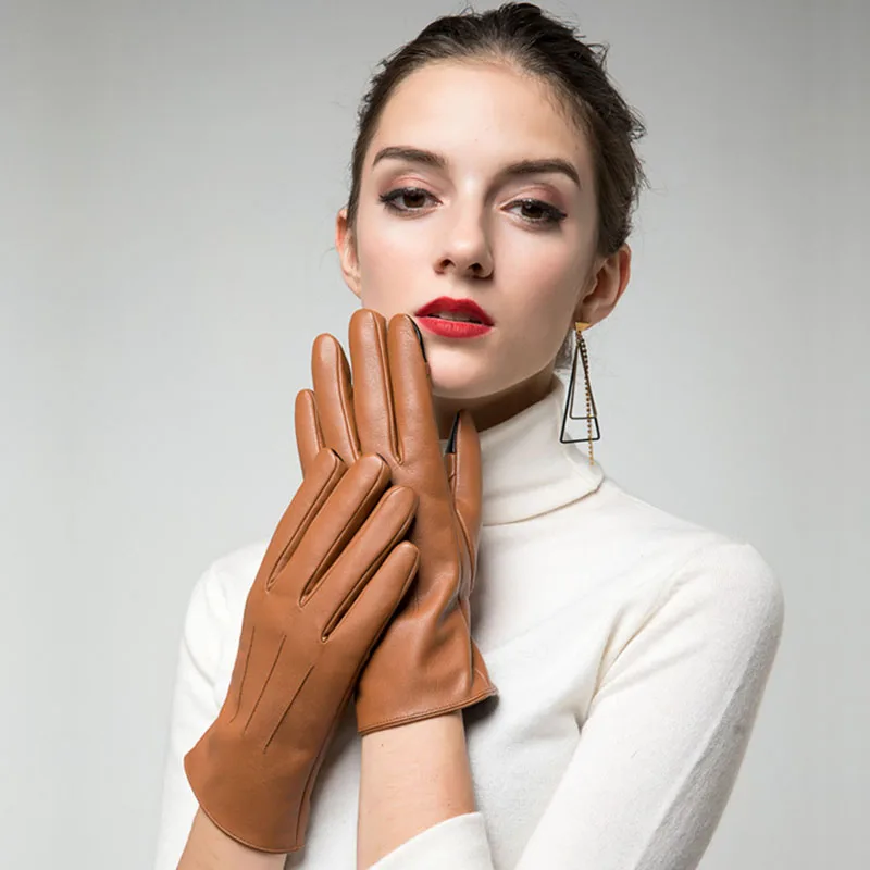 2018 зимние новые женские перчатки для сенсорного экрана модные теплые однотонные