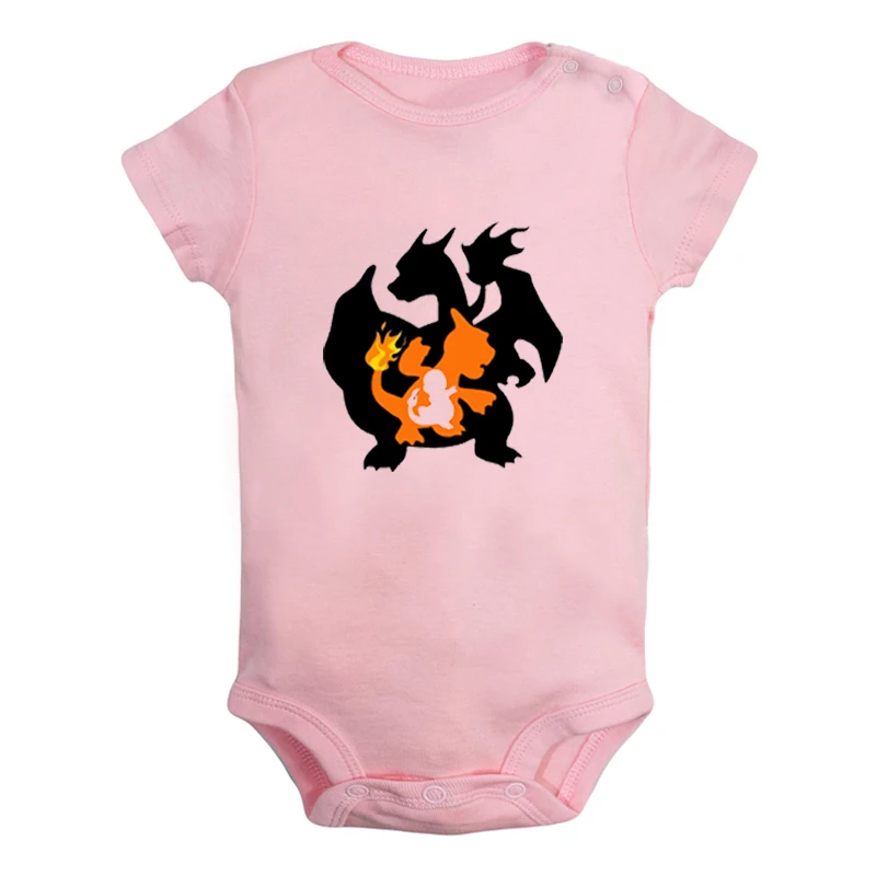 JaBaby024PD Мультфильм Charmander Charmeleon Charizard Покемон дизайн для новорожденных мальчиков и девочек униформа-комбинезон с принтом для младенцев - Цвет: JaBaby024PD