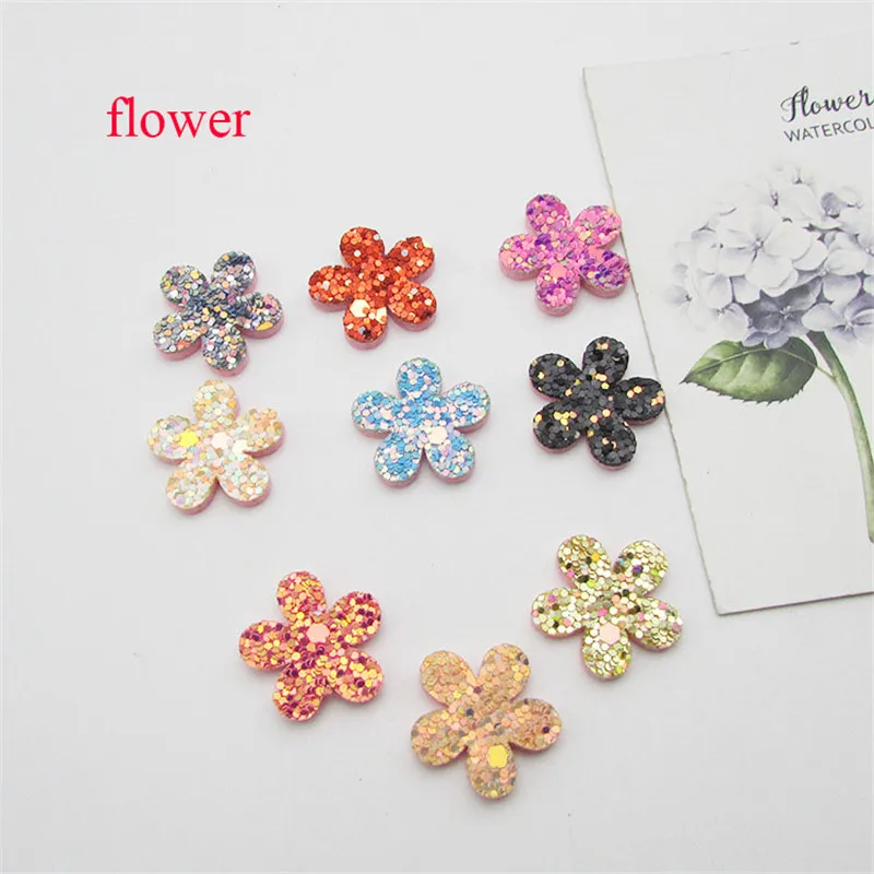 Flower mix color 50 шт./лот мелкие блестки цветок/звезда Мягкие аппликации на день рождения вставка для торта карты и мобильный телефон наклейки аксессуары - Цвет: Flower mix color