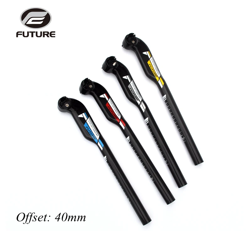 

FUTURE bicycle carbon seatpost offset 40mm MTB road bike seat post 27.2 / 30.8 / 31.6 * 400mm seatposts bicycle parts 5 colors