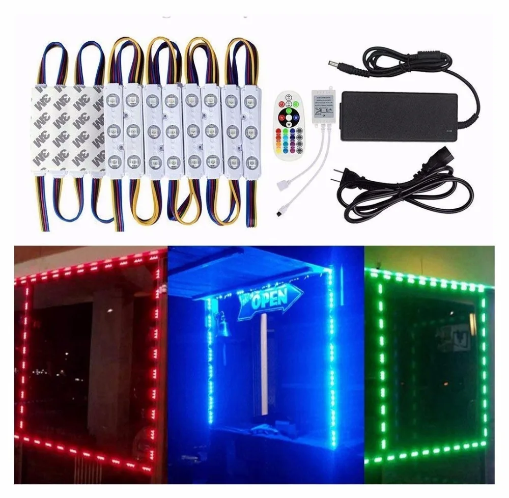 10 футов витрина переднее окно светодиодный свет комплект 5050 RGB Инжекционный