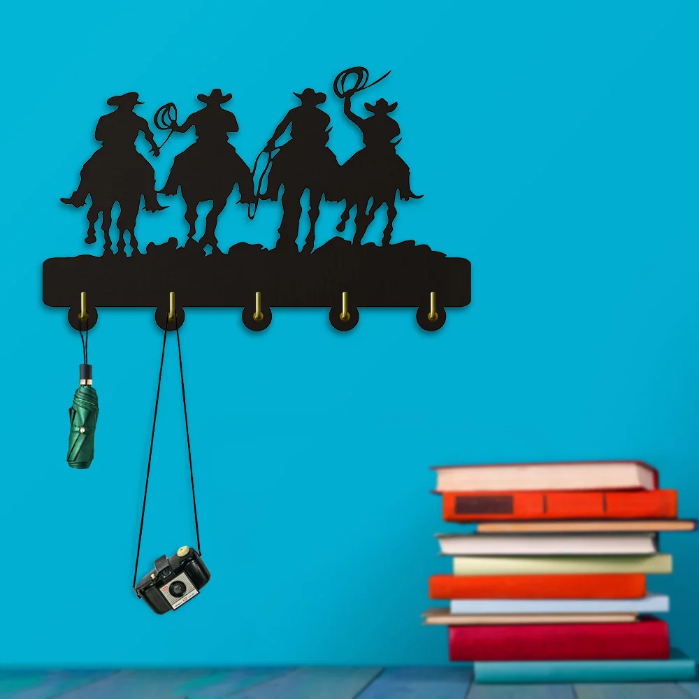 1Piece West Cowboy Coat Hooks Hanger Sunset Riders Decorative wood Wall Hook Household Decor Modern Clothing Rack | Дом и сад