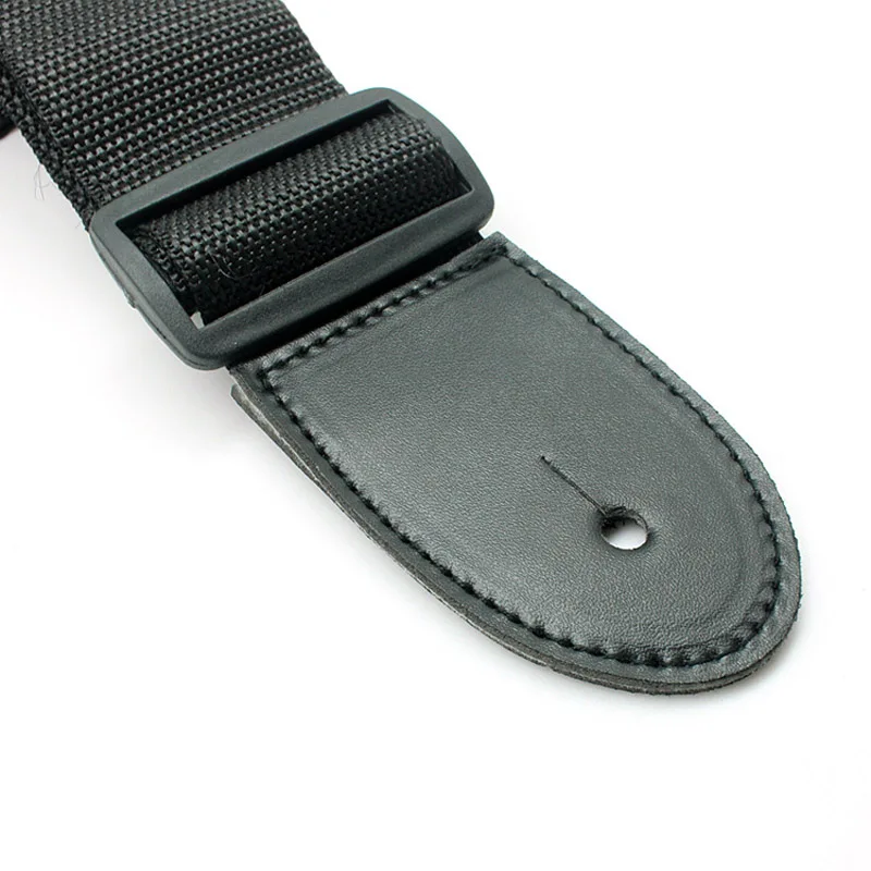 

300 pcs/lot Guitar Strap Adjustable black Nylon Guitarra Belt PU Leather Ends for Acoustic Electric Guitar Bass wholesale