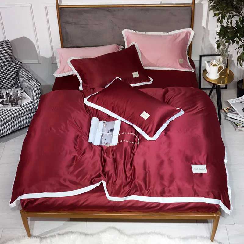100% Washed Cotton Duvet Cover Set 4 Piece Soft Bedding with Buttons Closure. Solid Color Pattern Queen Size | Дом и сад