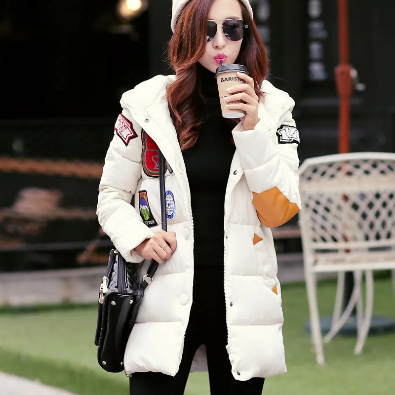 Новый женский знак в долгосрочной пальто декоративные хлопка ватник тонкий. xxl