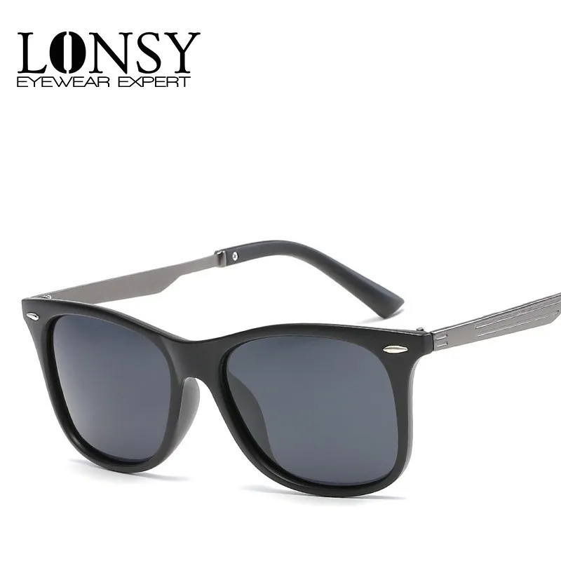 LONSY модные унисекс поляризованные солнцезащитные очки мужские брендовые