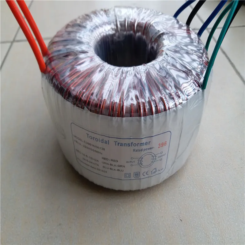24V 0 7A 15V 2A Кольцевой трансформатор 220 В вход Медь на заказ тороидальный 396VA для