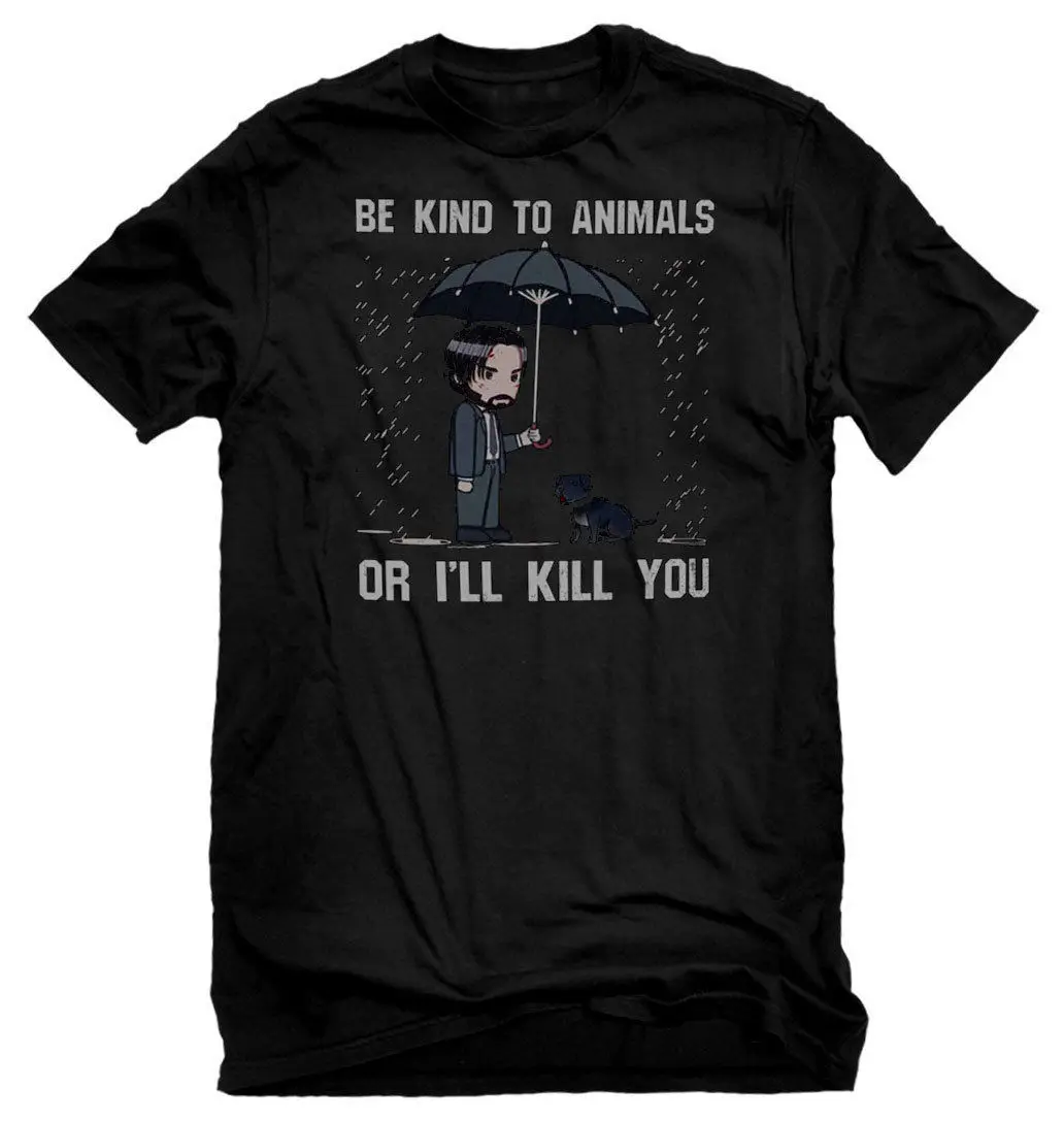Мужская черная футболка s Jon Wick Be kind To animals унисекс по мотивам фильма крутая