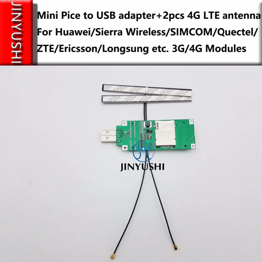 Мини PCIE к USB адаптеру включает слот для sim карты + 2 шт. 4G антенна EC25 E EC21 UC15 EC20 UC20 и