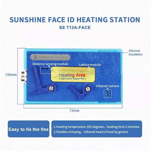 Single T12A-FACE SS-T12A нагревательная станция с T12A-FACE ID нагревательный паз для iPhone X XS MAX Лицо ID кабель расстояние датчик распайки ремонт - Цвет: Single T12A-FACE