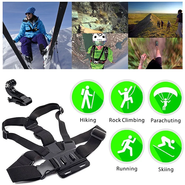 Комплекты аксессуаров: нагрудные ремни для головы + селфи-палка присоска и т. д.