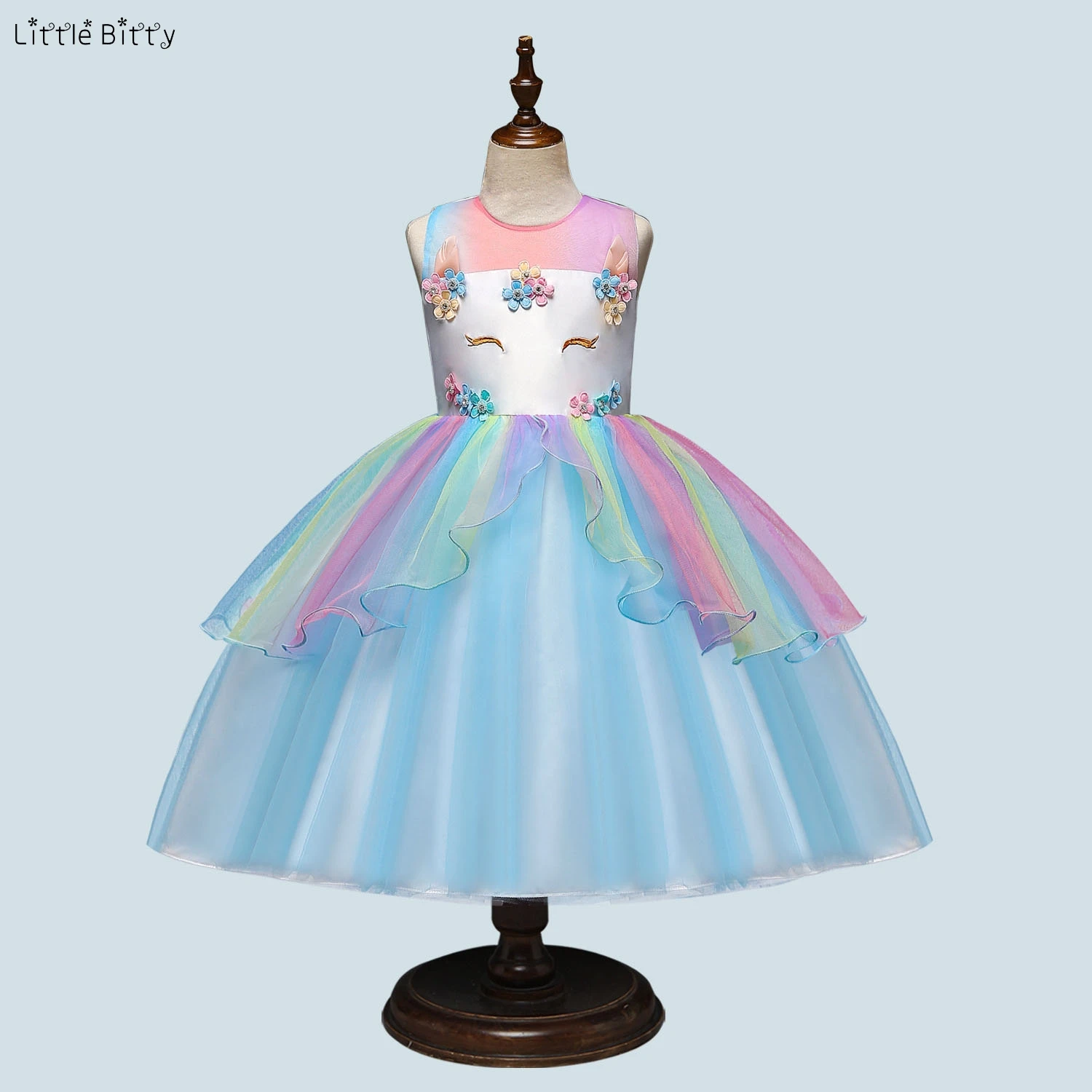 Baby Girls Rainbow Party Dress Tutu Dresses For 3-9Years Vestido Infantil Unicorn Roupas Infantis Menina Princess | Детская одежда и