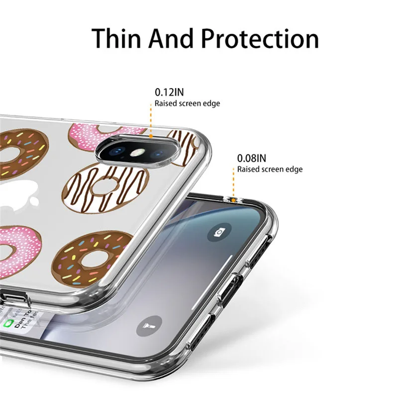 USLION Funny Hamburger Plant Phone Case For iPhone X XR Xs Max Soft TPU Cartoon Clear Cover 5 5s SE 6 6s 7 8 Plus |