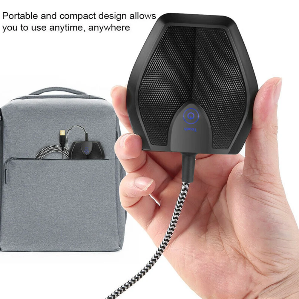 Mute Anti-oxidation Noise Reduction Braided Cable USB Plug Omnidirectional Stereo Recording Conference Microphone Table Top | Электроника
