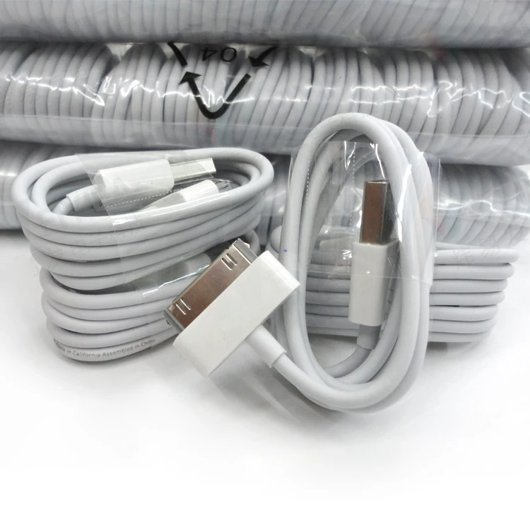10 шт./лот USB кабель для зарядки 1 м для iPhone 4 4S 3GS iPad 2 3 iPod Nano iTouch 30 Pin кабель для зарядки и передачи данных адаптер для зарядного устройства