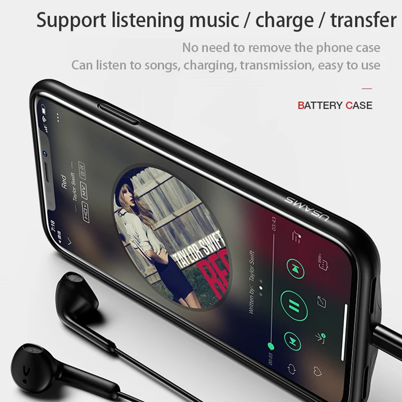 USAMS батарея зарядное устройство чехол для iPhone X 3200mAh внешний аккумулятор 10
