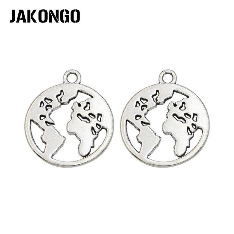 JAKONGO 10 шт. карта земли раньше посеребренные Подвески для браслетов Ювелирные