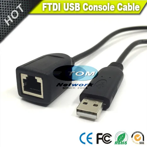 Новый 6 футов черный FTDI FT232 чип USB к RS232 последовательный RJ45 CAT5 женский консольный
