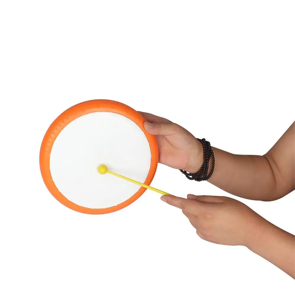 Drum Tambourine with Drumstick Plastic Percussion Instrument Artistic Performance Beautiful Musical Toy | Спорт и развлечения