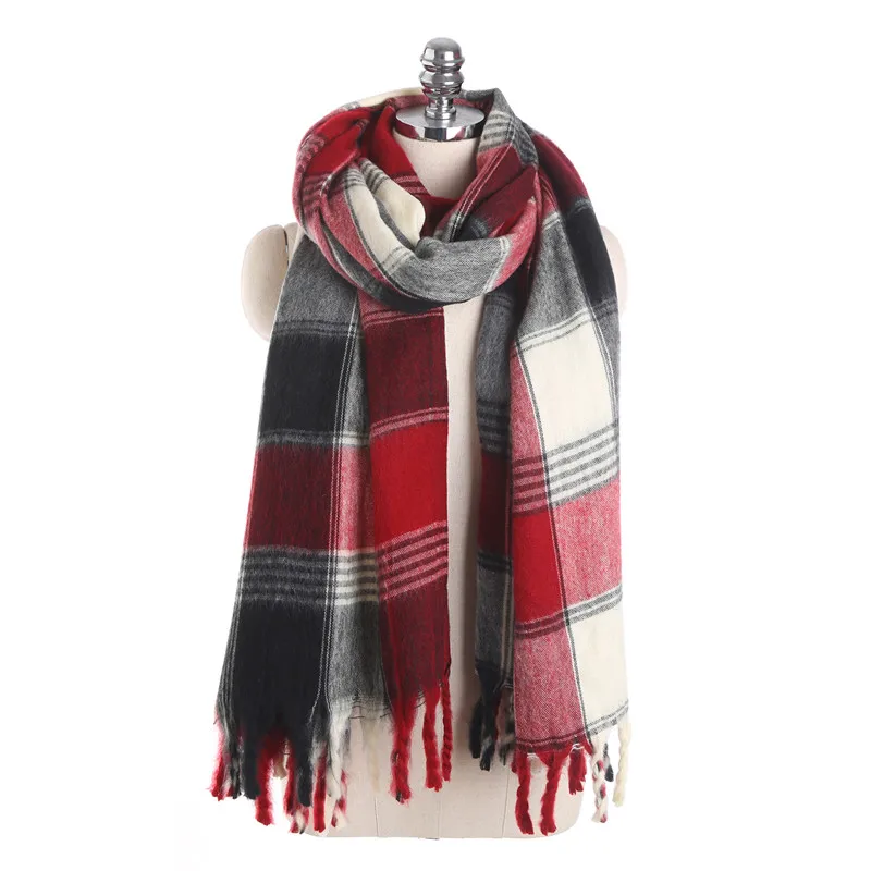 2017 Осень и зима новый клетчатый шарф для женщин Модный теплый длинный лоскутный