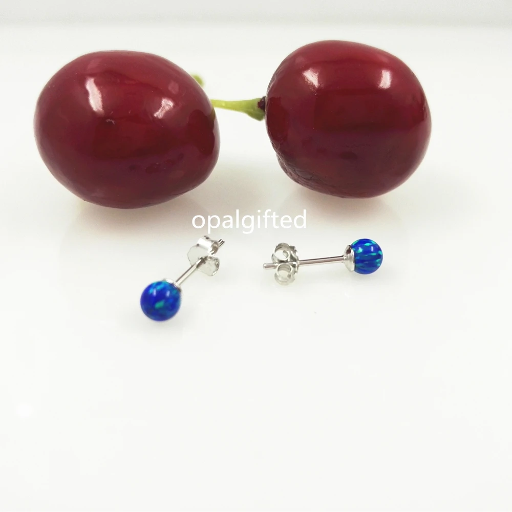 1 пара синтетические опаловые бусины серьги с круглым шариком 4 мм круглая серьга