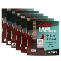 6 piecesset alice electric guitar strings steel core plated steel coated nickel alloy wound guitar parts strings super light
