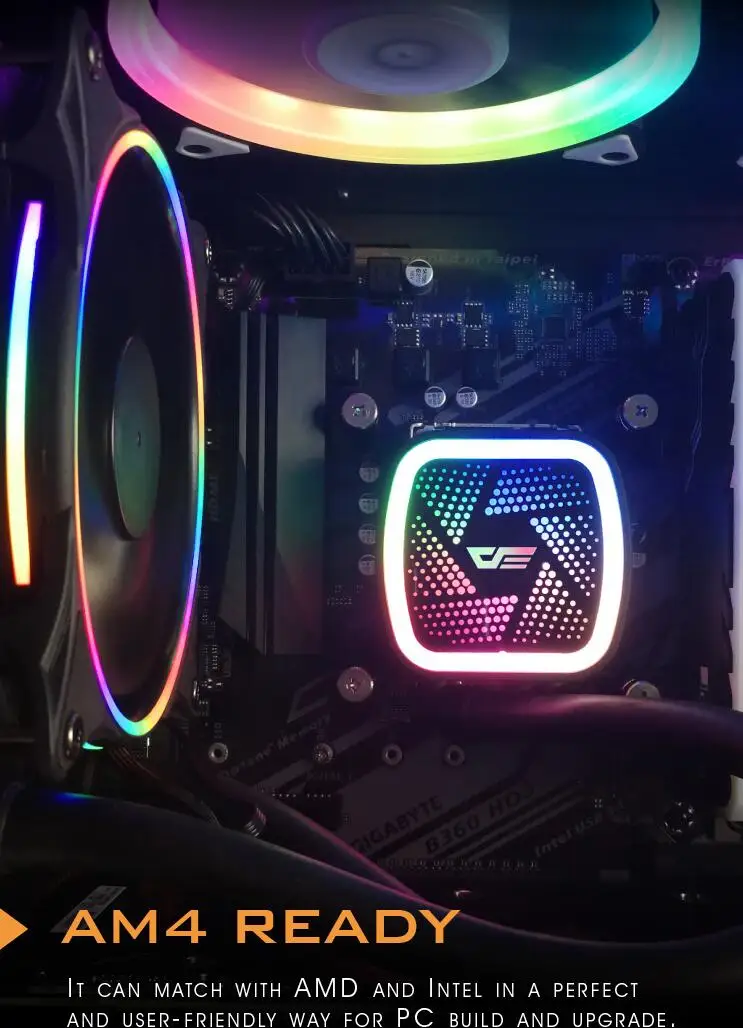 Aigo darkflash T120/240 pc чехол для компьютера с водяным охлаждением вентилятор cpu интегрированный кулер водяного охлаждения для LGA 775/115x/AM2/AM3/AM4