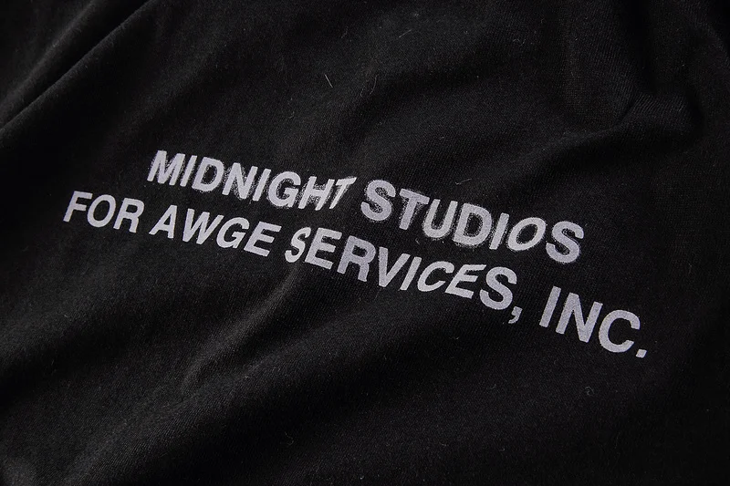 Футболка Мужская/Женская хлопковая с принтом букв AWGE X MIDNIGHT STUDIOS|Мужские футболки|