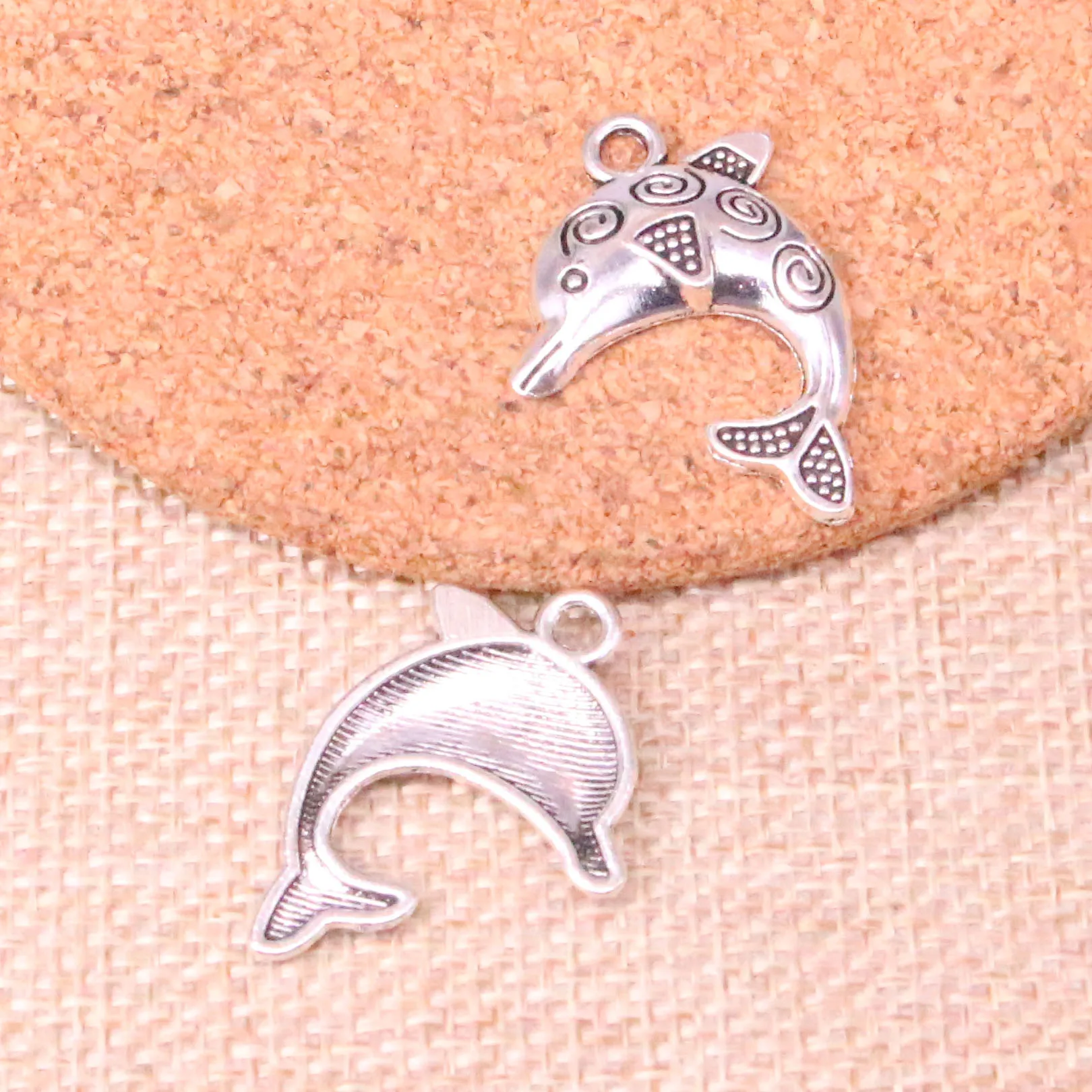 15pcs Charms dolphin Antique Silver Plated Pendants Fit Jewelry Making Findings Accessories 24*30mm | Украшения и аксессуары