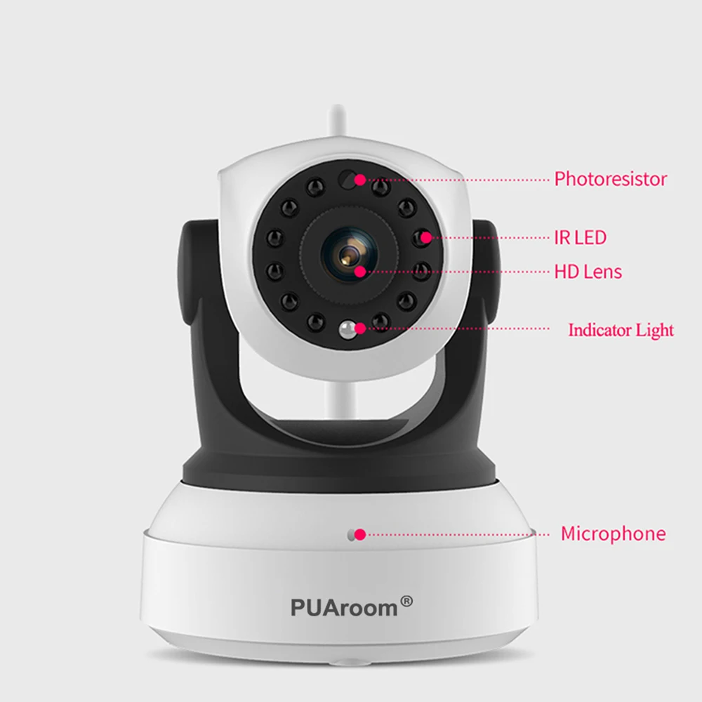 Беспроводная ip-камера PUAroom HD Wi-Fi для ночного видеонаблюдения | Безопасность и