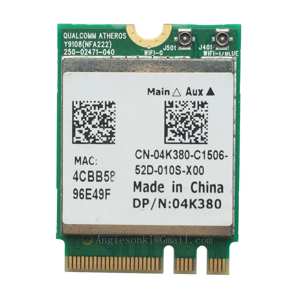 QCNFA222 ar5btb222 802.11a/b/g/n 300 мбит/с 2 4/5 ггц bluetooth BT4.0 wi fi WLAN карта для Atheros Dell 4K380 NGFF Toshiba Acer