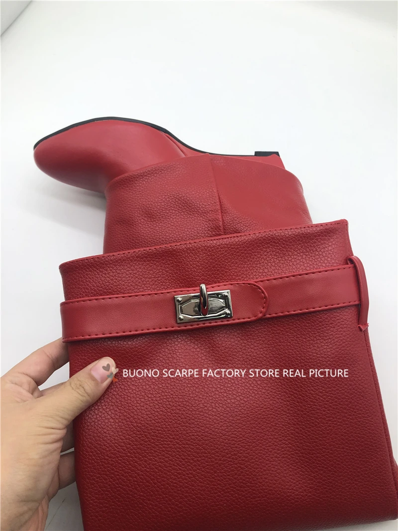 Buono Scarpe/женские ботинки черного цвета с замочком акулы; ботинки из натуральной кожи с высоким голенищем; брендовые дизайнерские ботинки на танкетке и высоком каблуке; Botas Mujer; шикарные ботинки; коллекция года