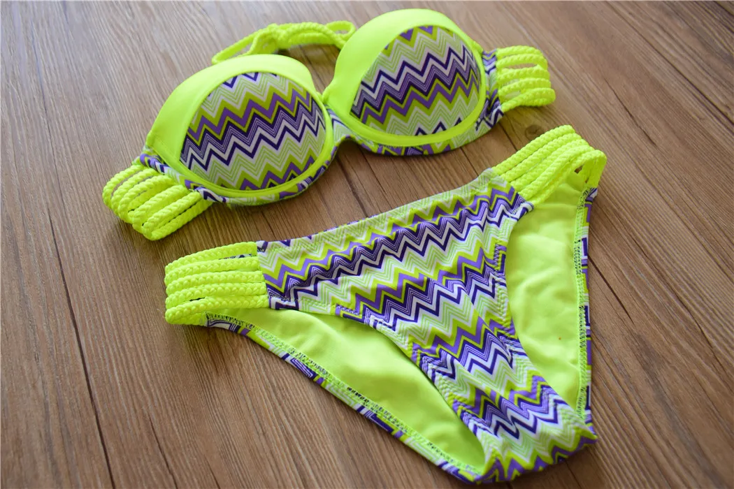 Женские новые спортивные бикини пикантные Лоскутные в богемном стиле с принтом