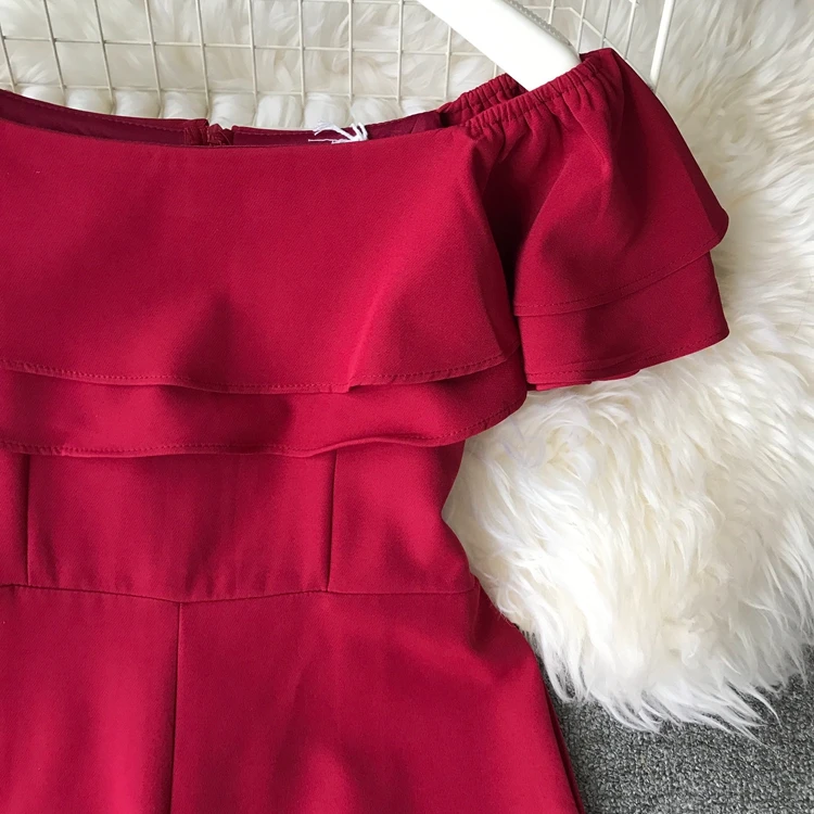 ALPHALMODA Тип высокой талией узкие гофрированные комбинезоны Высокая талия широкие брюки с широкими штанинами модные однотонные женские костюмы
