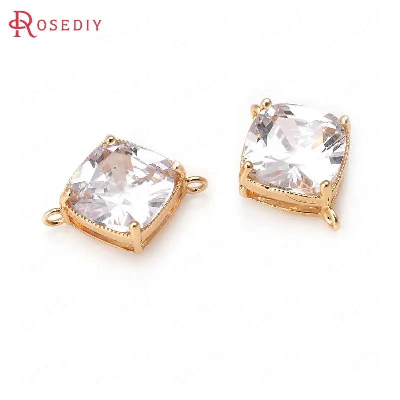 Латунный Соединитель с 2 отверстиями 6 шт. мм 8 24 к цвета шампанского|diy jewelry charm|diy