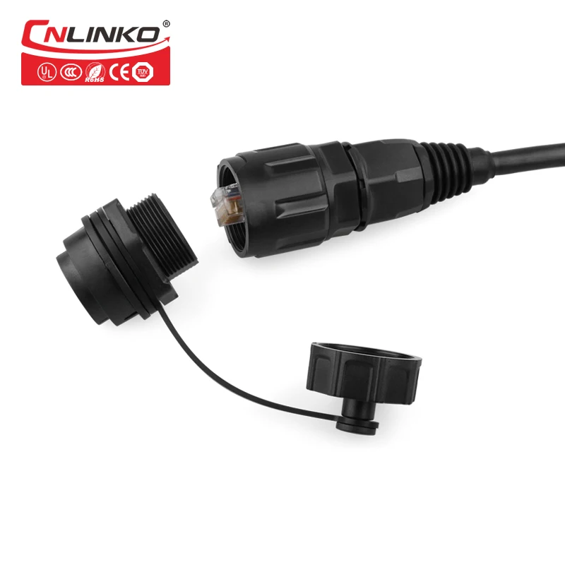 Разъем CNLINKO RJ45 с одним двойным портом AC DC ethernet порты сигналом провода для сварки